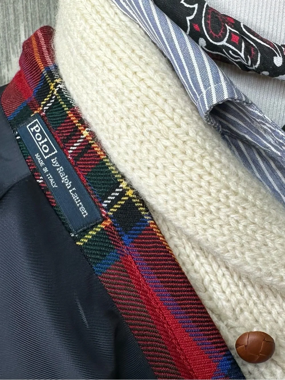 Polo Ralph Lauren Made in Italy Virgin Wool Red Tartan Plaid Blazer 40L